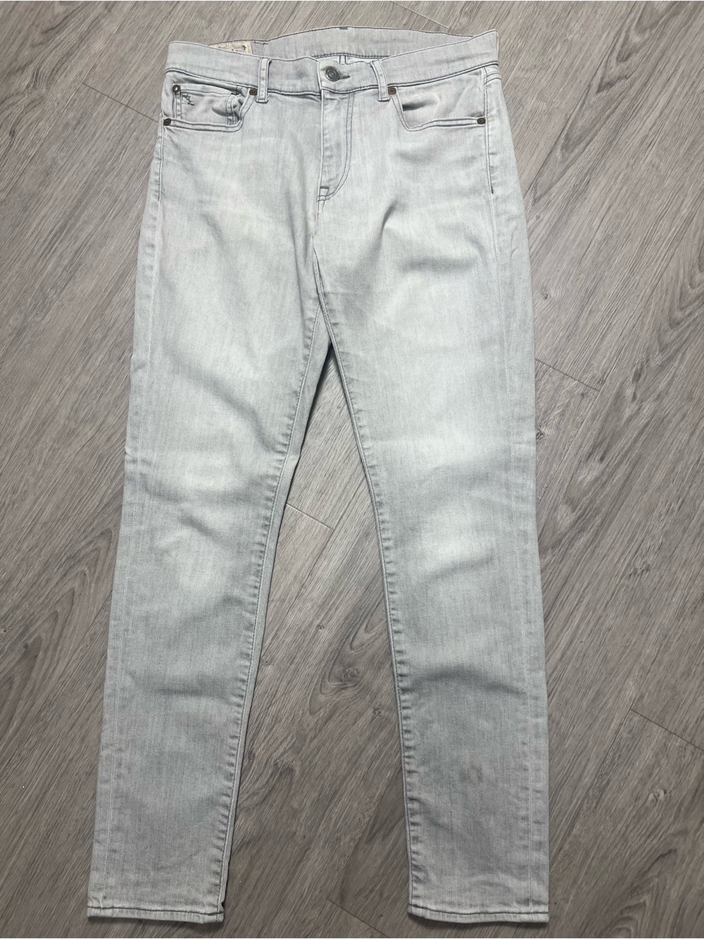 Ralph Lauren Leather Patch Light Gray Jeans